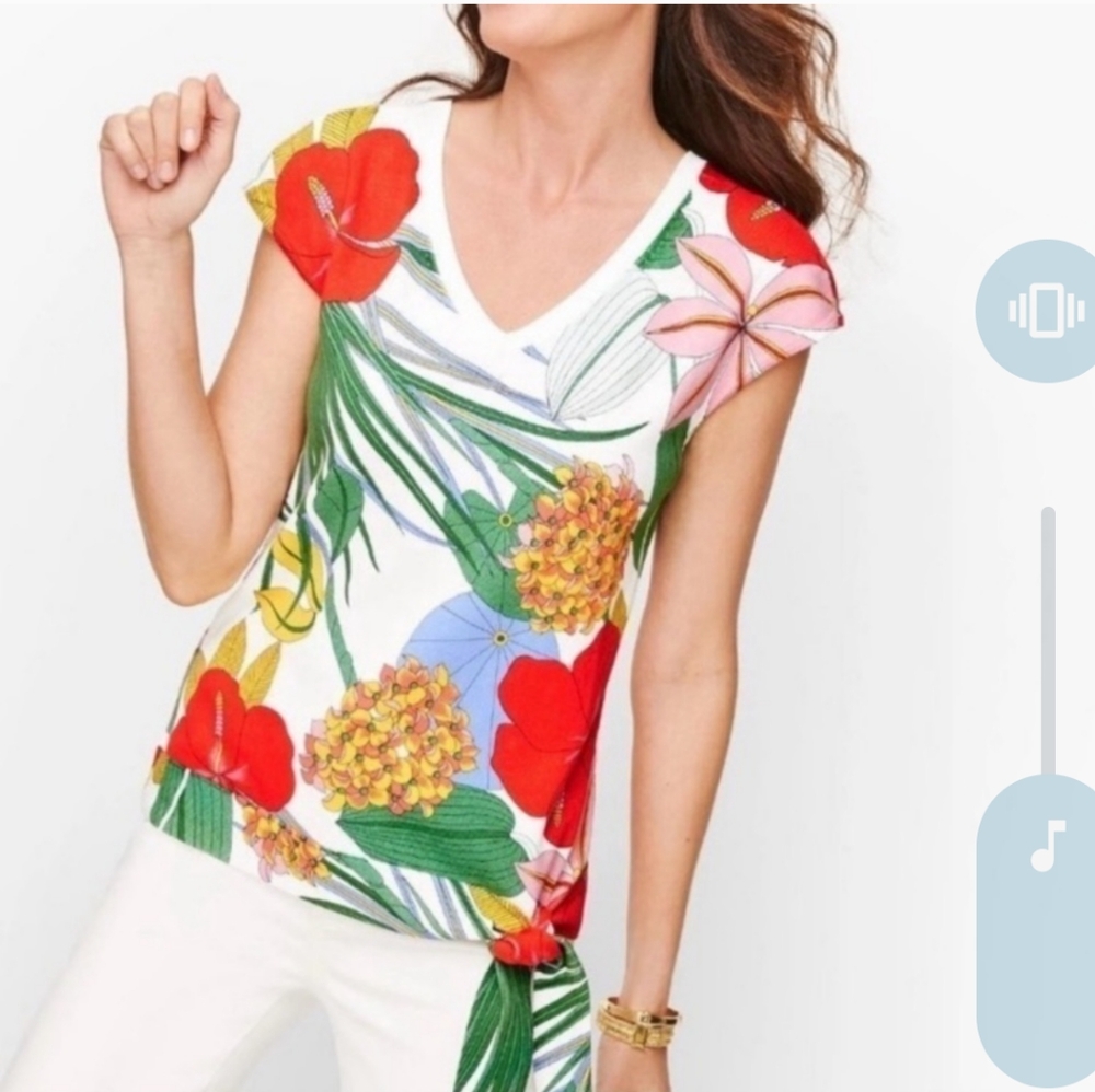 Talbots Tropical Tee NWOT